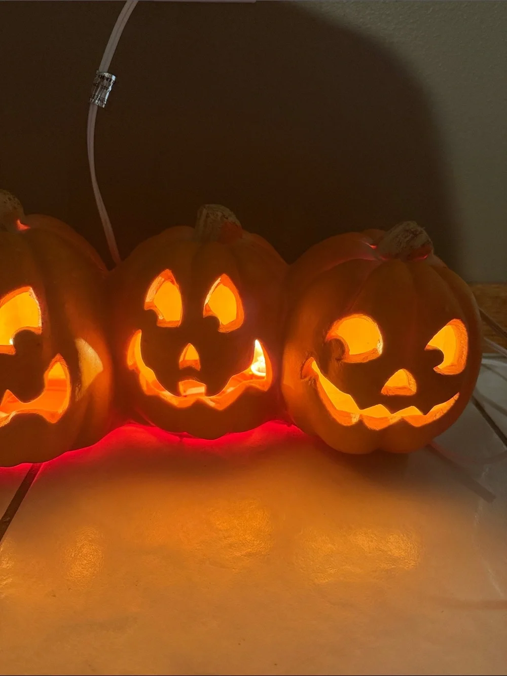 Vintage Trendmasters 4 Horizontal Foam Pumpkin Light Up Jack-O-Lantern 1995